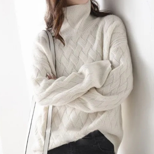 Wynera | Women’s High-Stretch Chevron Wool Sweater
