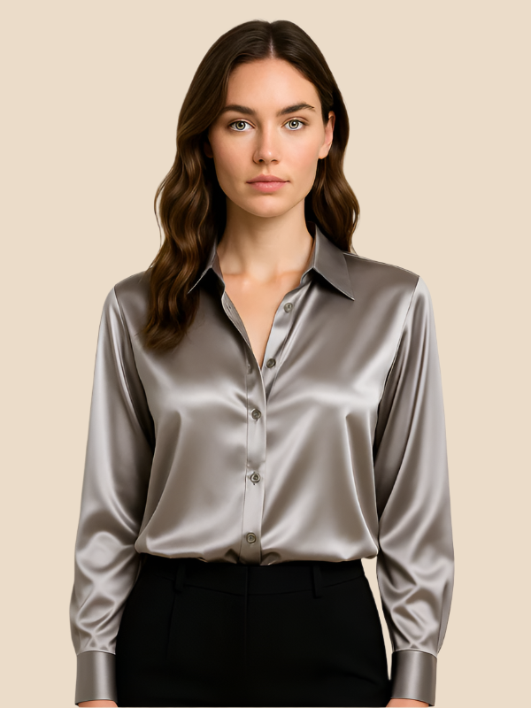 Serena | Women’s Silky Button-Up Blouse