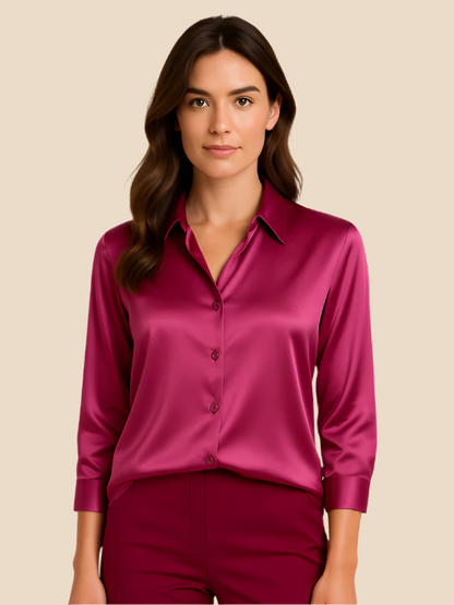 Serena | Women’s Silky Button-Up Blouse