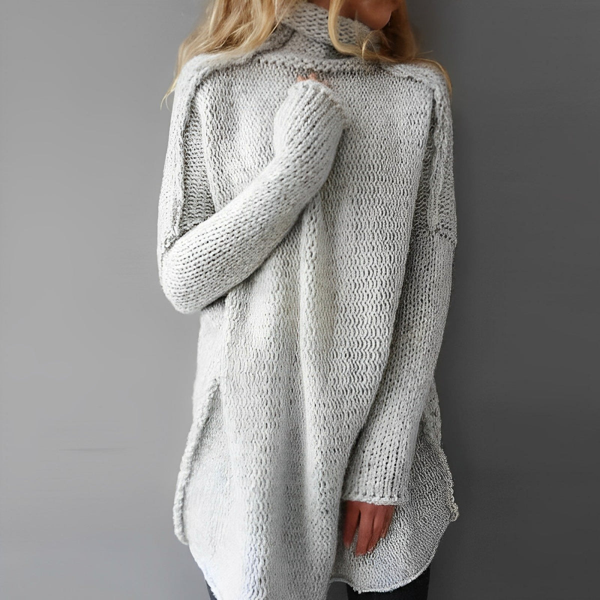 Calyra | Women’s Oversized Turtleneck Knit Sweater