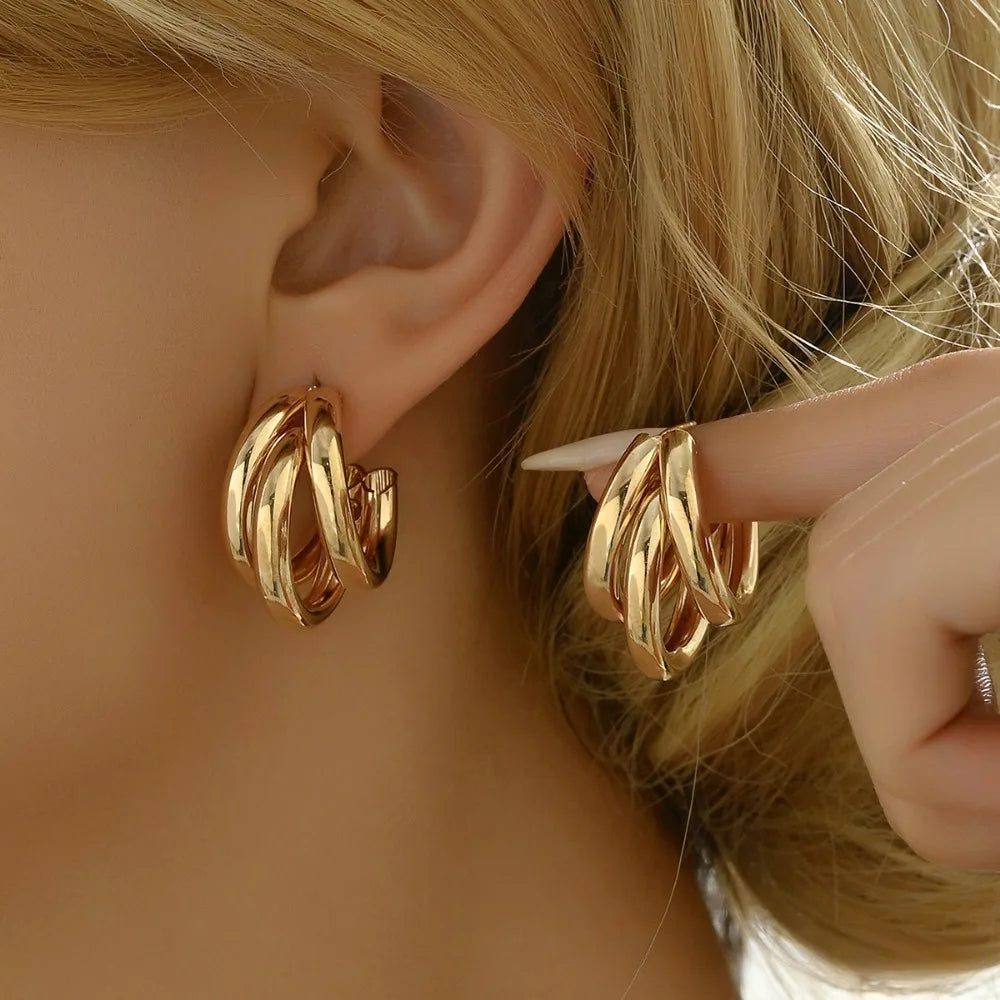 Pryelle | Women’s Triple-Band Hoop Earrings
