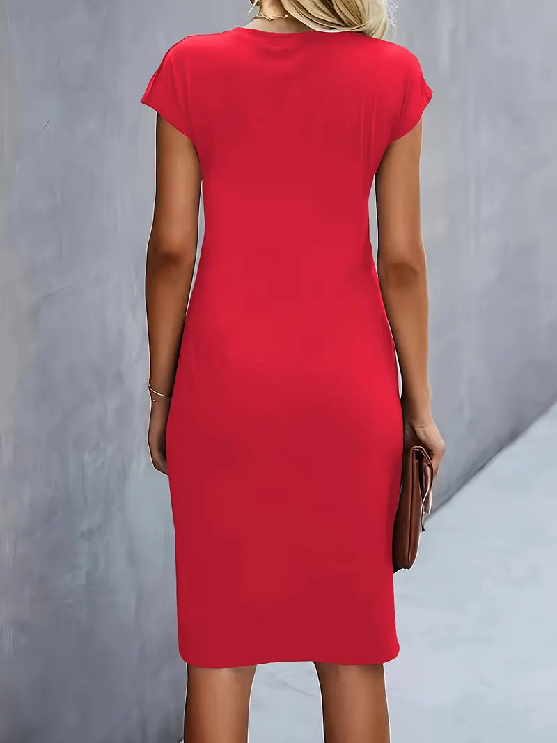 Milani | Women’s Knee-Length Sheath Dress with Ruched Waist