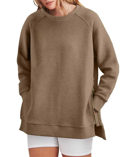 Claudia | Zippered Tunic Sweatshirt