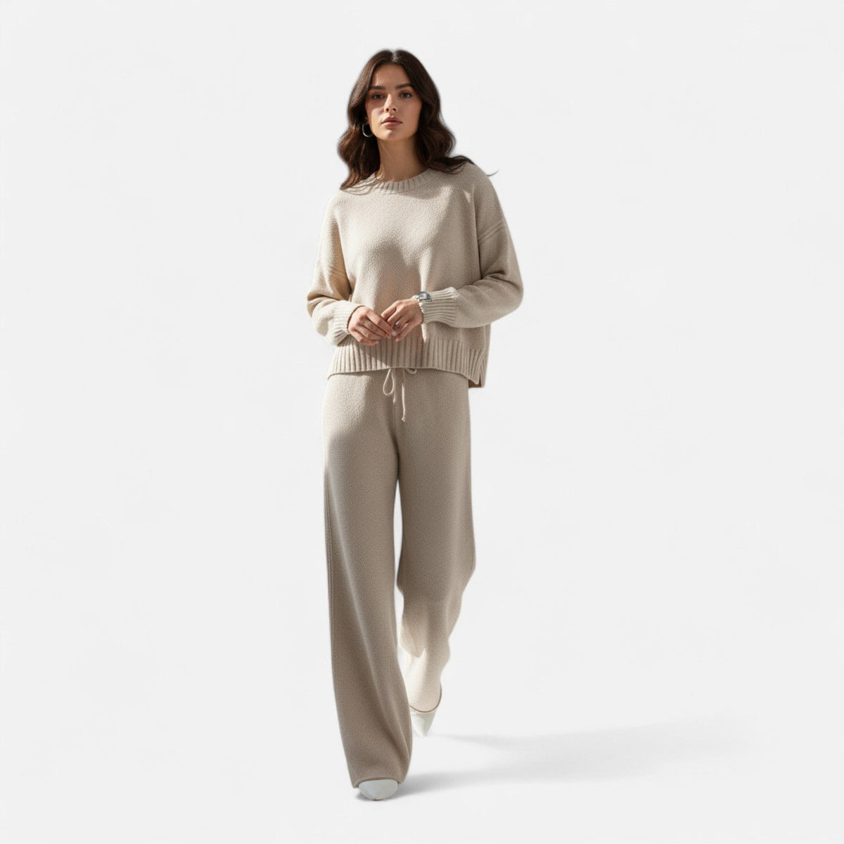 Quaryana | Women’s Knit Set – Sweater & Wide-Leg Elegance