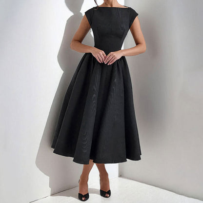 Clara | Structured Cap Sleeve Midi Dress