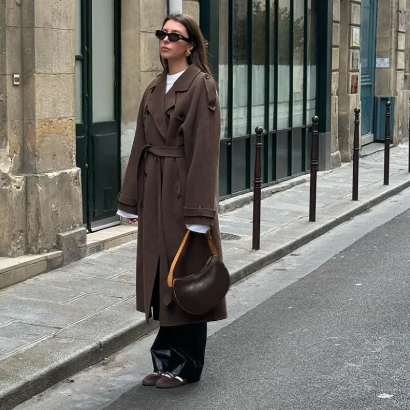 Wool-Blend Trench | Women’s Tailored Longline Coat
