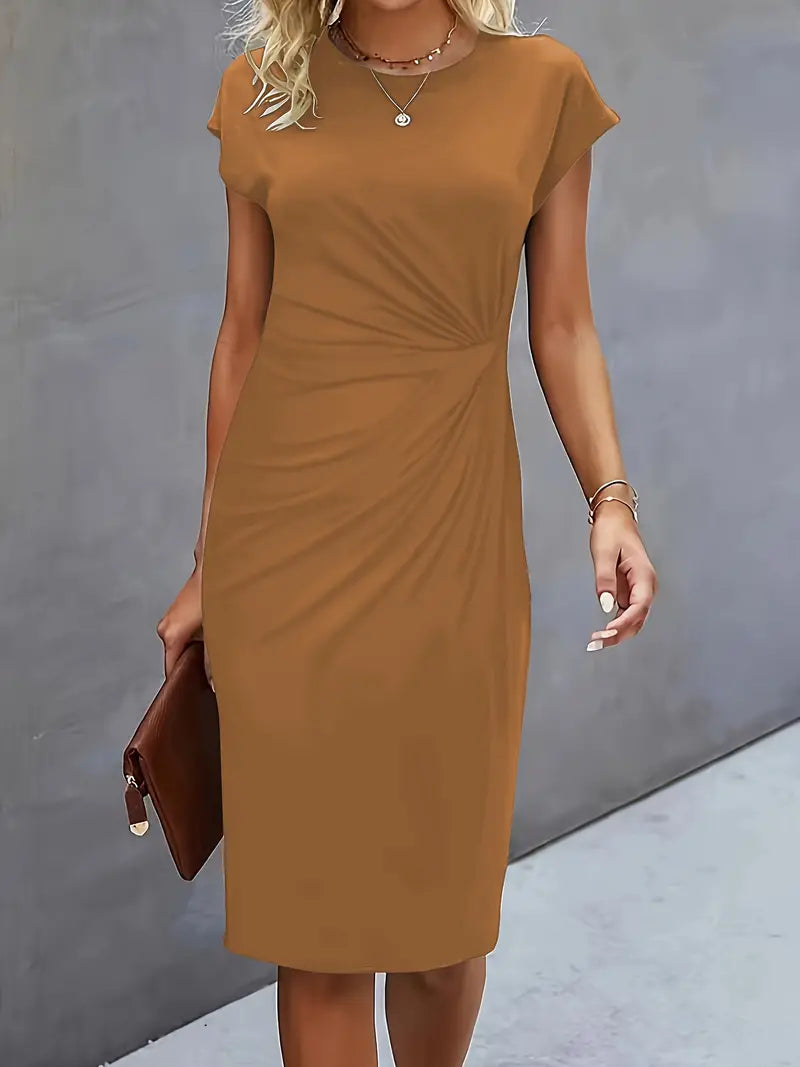 Milani | Women’s Knee-Length Sheath Dress with Ruched Waist