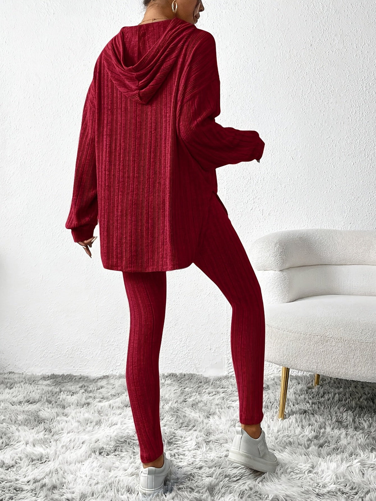Xavine | Women’s Ribbed Knit Two-Piece Lounge Set