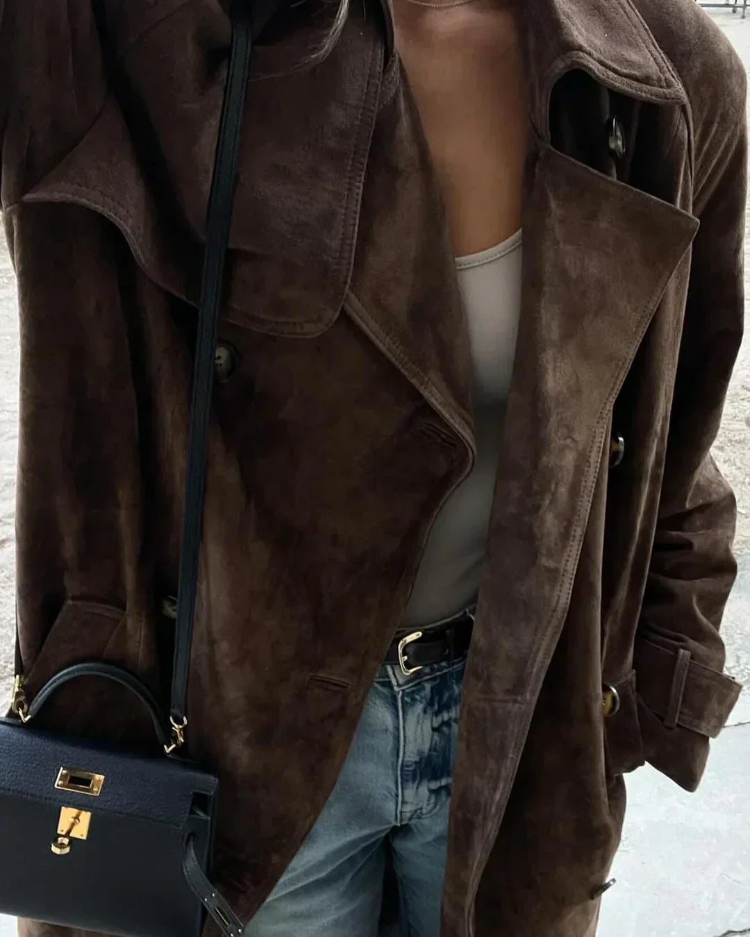 Suede Trench | Women’s Luxe Longline Coat